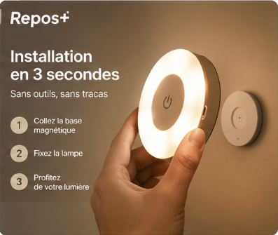 Veilleuse Tactile Repos+ | Lumière Douce pour un Sommeil Apaisé
